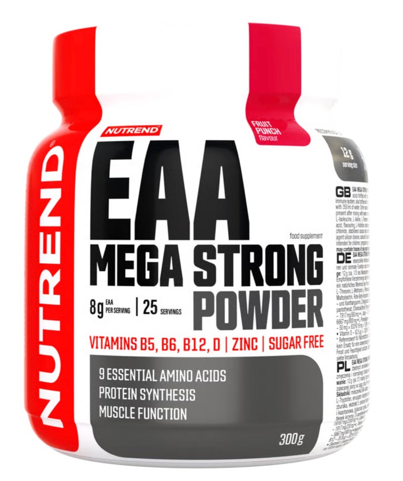 NUTREND EAA Mega Strong Powder 300g Fruit Punch | 9 Essential Amino Acids | Sugar Free | Muscle Recovery & Performance Support - Image 1